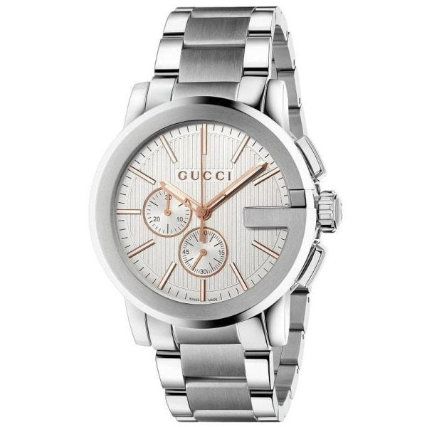 Gucci Men’s Swiss Made Quartz | Stainless Steel Silver | Dial 44mm | Watch YA101201