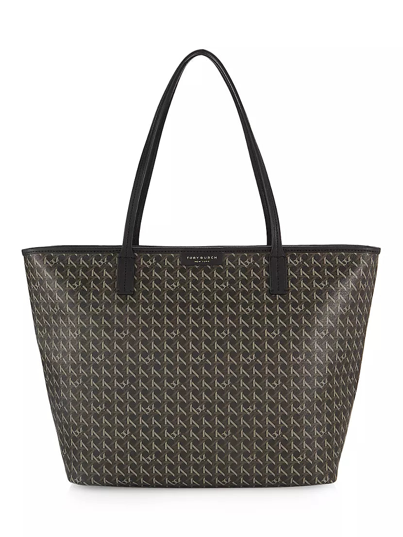 Tory Burch Ever Ready Basket Weave Tote Bag Black