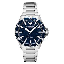 Emporio Armani Men’s Automatic Silver Stainless Steel Blue Dial 42mm Watch AR60059