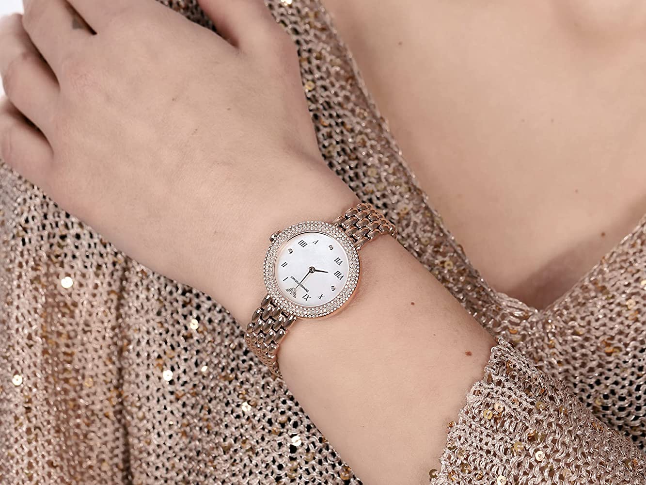 Emporio Armani Women’s Analog Stainless Steel Mother of Pearl Dial 30mm Watch AR11355