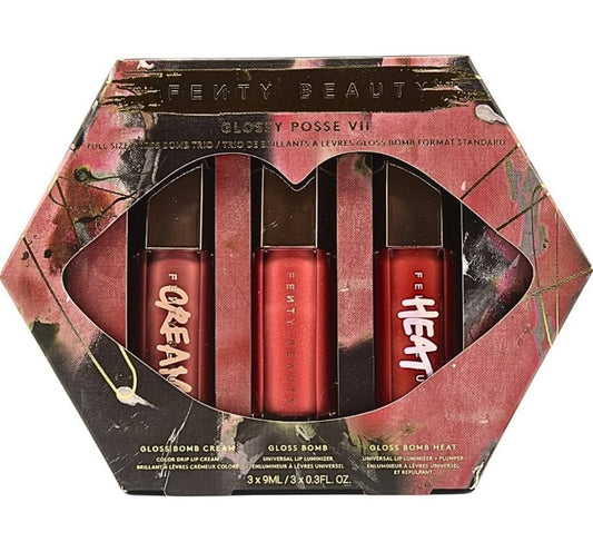 Fenty Beauty Glossy Posse Volume 0.7 Full size Gloss Bomb Trio set