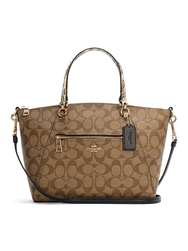 Coach-Prairie Satchel In Colorblock Signature Canvas Khaki Black Multi