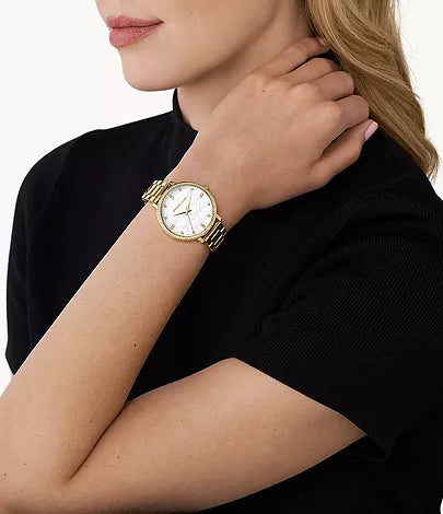 Michael Kors Pyper Three-Hand Gold-Tone Alloy Watch mk4666