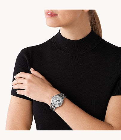 Michael Kors Women’s Quartz Stainless Steel Silver Dial 37mm Watch MK7234