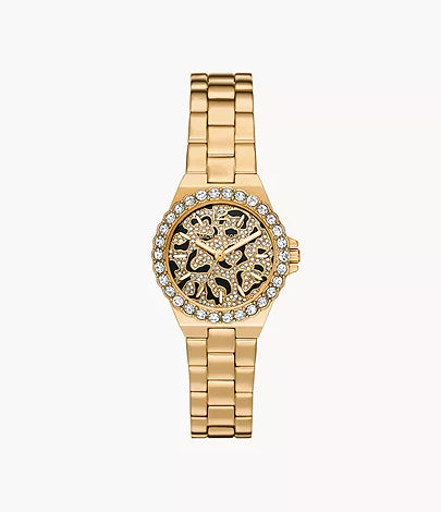 Michael Kors Lennox Three-Hand Gold-Tone Stainless Steel Watch mk7394