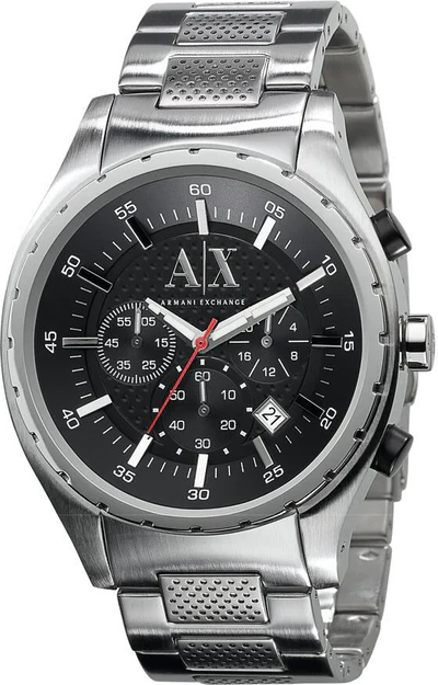 ARMANI EXCHANGE SILVER CHRONOGRAPH BLACK DIAL MEN'S WATCH AX1057