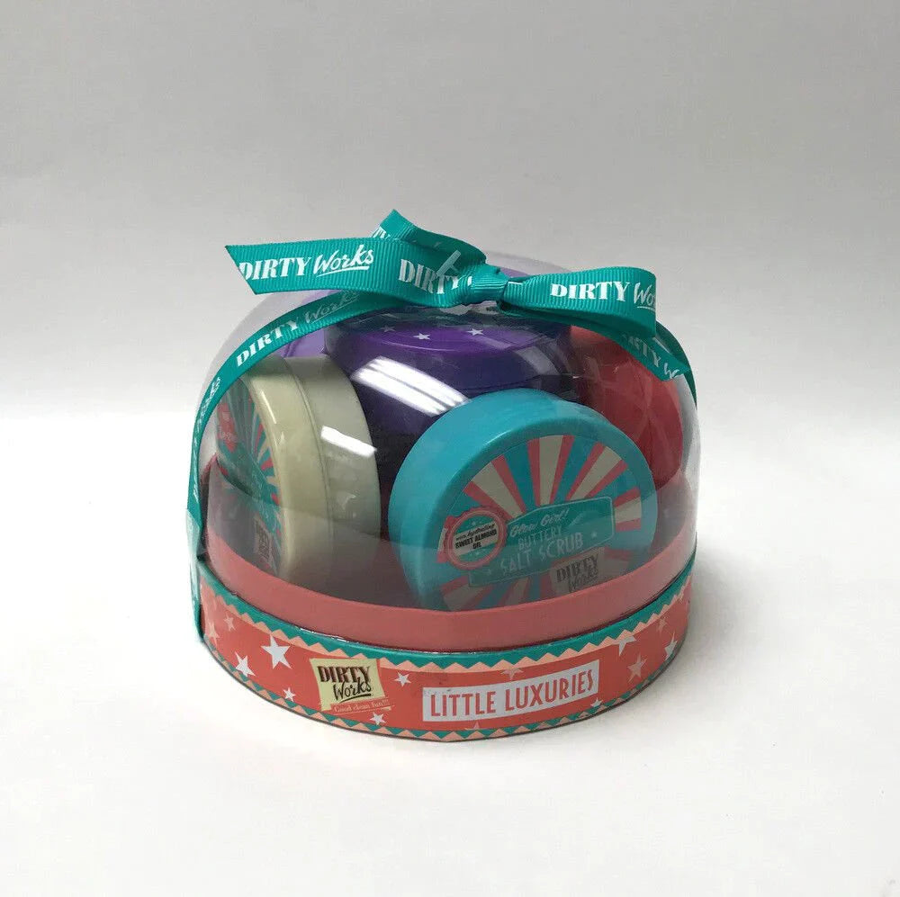 Dirty Works Little Luxuries Snow Globe Gift Set 5 Pcs Body Butter and Bath Salts