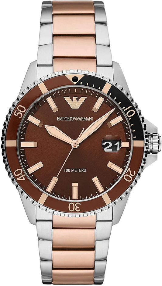 Emporio Armani Men’s Quartz Stainless Steel Brown Dial 42mm Watch AR11340