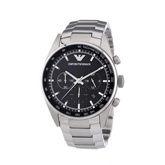 Emporio Armani Men’s Chronograph Stainless Steel Black Dial 43mm Watch AR5980