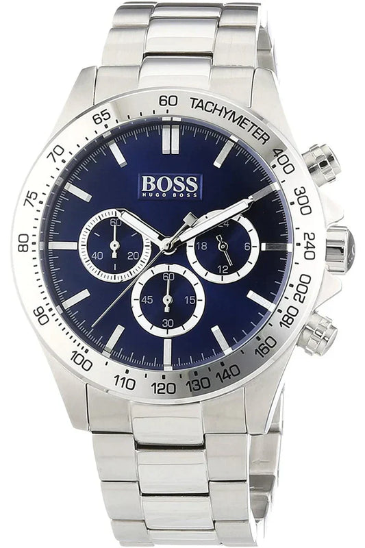 Hugo Boss Men’s Chronograph Quartz Stainless Steel Blue Dial 46mm Watch 1512963