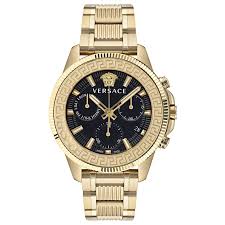 Versace Men’s Quartz Swiss Made Gold | Stainless Steel | Black Dial 45mm Watch|  VE3J00622