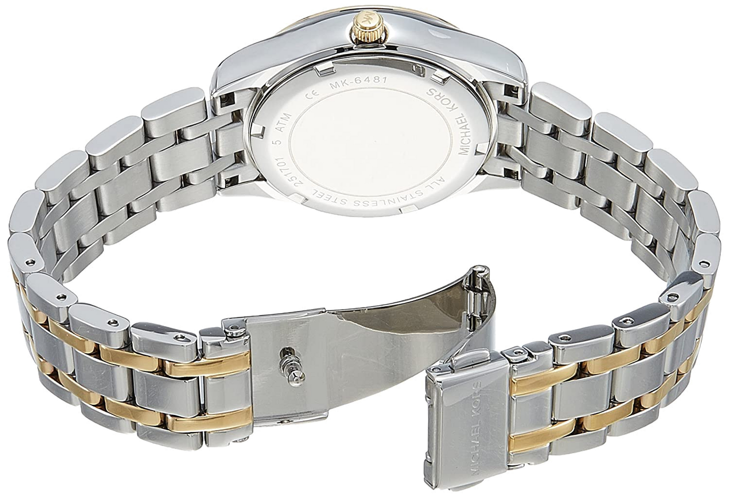 Michael Kors Women’s Quartz Analog Two-Tone Stainless Steel Gold Dial 34mm Watch MK6481