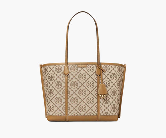 Tory Burch – Perry T Monogram Triple-Compartment Tote